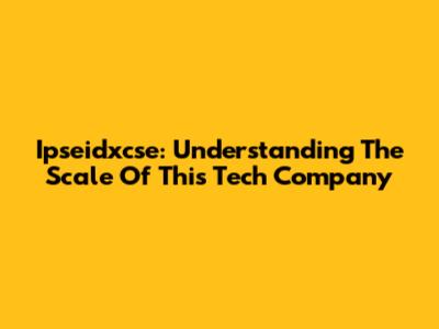 Ipseidxcse: Understanding The Scale Of This Tech Company